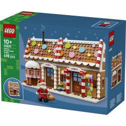 LEGO 40809 Casa di Pan di Zenzero Festiva, Gioco Natalizio con Minifigure di Babbo Natale e Accessori, Regalo per Bambini 10+