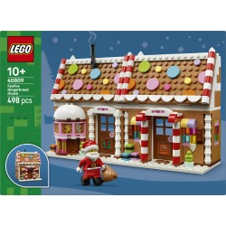 LEGO 40809 Casa di Pan di Zenzero Festiva, Gioco Natalizio con Minifigure di Babbo Natale e Accessori, Regalo per Bambini 10+