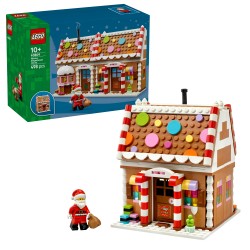 LEGO 40809 Casa di Pan di Zenzero Festiva, Gioco Natalizio con Minifigure di Babbo Natale e Accessori, Regalo per Bambini 10+