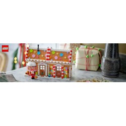 LEGO 40809 Casa di Pan di Zenzero Festiva, Gioco Natalizio con Minifigure di Babbo Natale e Accessori, Regalo per Bambini 10+