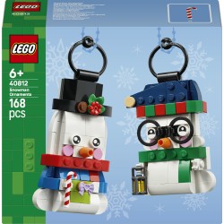LEGO 40812 Pupazzi di Neve Ornamentali, Kit di Arti e Mestieri, Giochi di Natale con 2 Personaggi e Accessori, Regalo da 6+