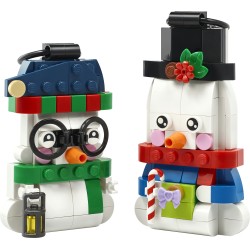LEGO 40812 Pupazzi di Neve Ornamentali, Kit di Arti e Mestieri, Giochi di Natale con 2 Personaggi e Accessori, Regalo da 6+
