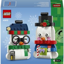 LEGO 40812 Pupazzi di Neve Ornamentali, Kit di Arti e Mestieri, Giochi di Natale con 2 Personaggi e Accessori, Regalo da 6+
