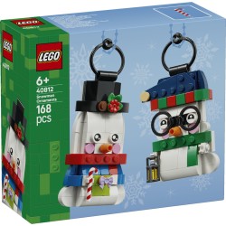 LEGO 40812 Pupazzi di Neve Ornamentali, Kit di Arti e Mestieri, Giochi di Natale con 2 Personaggi e Accessori, Regalo da 6+