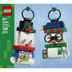 LEGO 40812 Pupazzi di Neve Ornamentali, Kit di Arti e Mestieri, Giochi di Natale con 2 Personaggi e Accessori, Regalo da 6+
