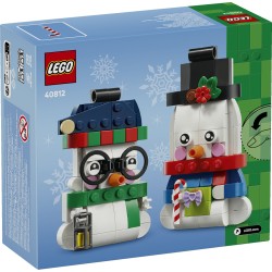 LEGO 40812 Pupazzi di Neve Ornamentali, Kit di Arti e Mestieri, Giochi di Natale con 2 Personaggi e Accessori, Regalo da 6+