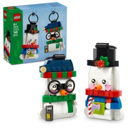LEGO 40812 Pupazzi di Neve Ornamentali, Kit di Arti e Mestieri, Giochi di Natale con 2 Personaggi e Accessori, Regalo da 6+