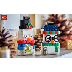 LEGO 40812 Pupazzi di Neve Ornamentali, Kit di Arti e Mestieri, Giochi di Natale con 2 Personaggi e Accessori, Regalo da 6+