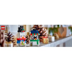 LEGO 40812 Pupazzi di Neve Ornamentali, Kit di Arti e Mestieri, Giochi di Natale con 2 Personaggi e Accessori, Regalo da 6+