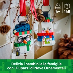 LEGO 40812 Pupazzi di Neve Ornamentali, Kit di Arti e Mestieri, Giochi di Natale con 2 Personaggi e Accessori, Regalo da 6+