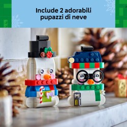 LEGO 40812 Pupazzi di Neve Ornamentali, Kit di Arti e Mestieri, Giochi di Natale con 2 Personaggi e Accessori, Regalo da 6+