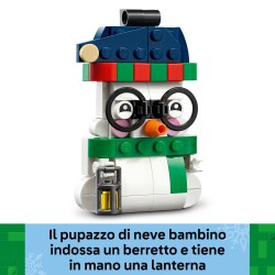 LEGO 40812 Pupazzi di Neve Ornamentali, Kit di Arti e Mestieri, Giochi di Natale con 2 Personaggi e Accessori, Regalo da 6+