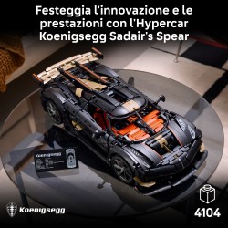 LEGO Technic 42232 Hypercar Koenigsegg Sadair's Spear, Kit di Modellismo per Adulti, Regalo STEM per i Fan dell'Automobilismo