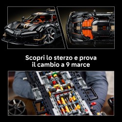 LEGO Technic 42232 Hypercar Koenigsegg Sadair's Spear, Kit di Modellismo per Adulti, Regalo STEM per i Fan dell'Automobilismo