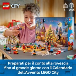 LEGO City 60510 Calendario dell'Avvento 2026, Giochi per Bambini da 5+ per Countdown di Natale, Idea Regalo con 24 Sorprese