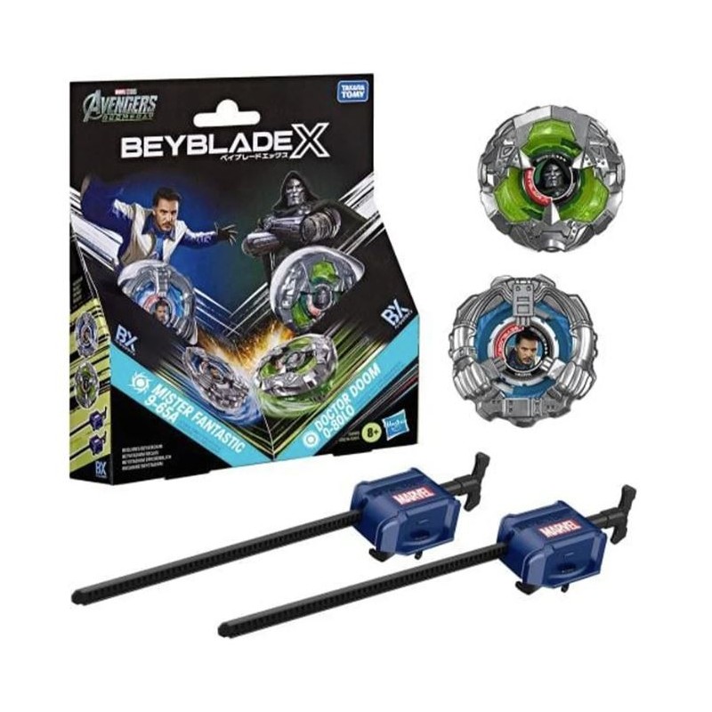 Hasbro - Beyblade-X - Glacier Bay - Mister Fantastic 9-65A Doctor Doom 0-80L0