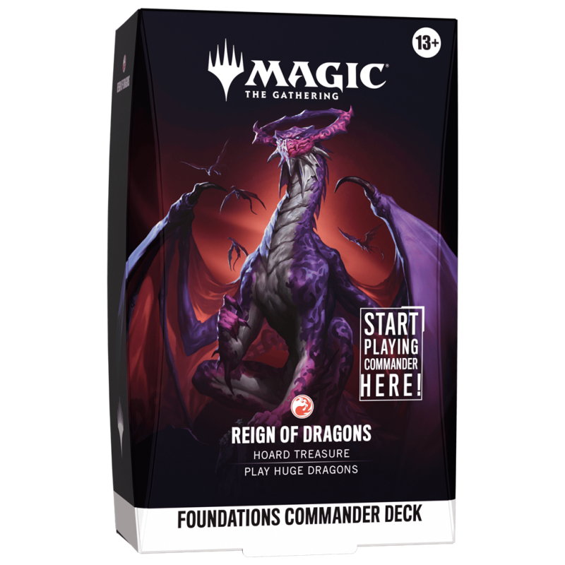 Wizards Of The Coast - Magic The Gathering - Foundations Commander Deck - Reign Of Dragons - ENG