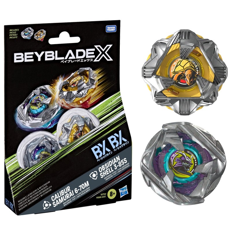 Hasbro Beyblade X - Calibur Samurai 6-70M + Obsidian Shell 3-85S