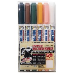 Mr. Hobby - Gunsam Marker Set - GMS-113 Real Touch Set -  Chisel Felt-Tip Pen