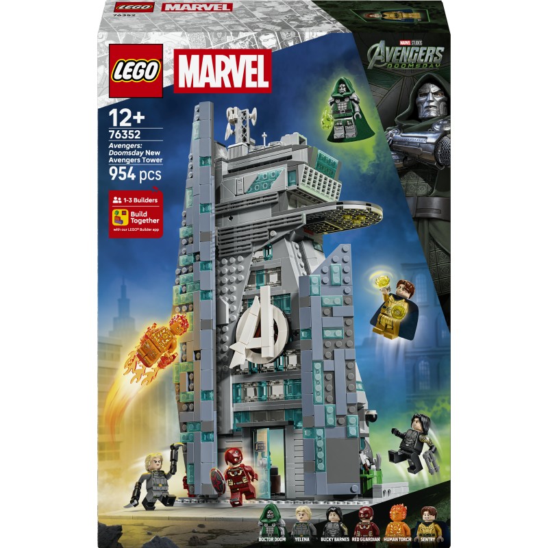 LEGO | Marvel 76352 Avengers: Doomsday Nuova Torre degli Avengers, Giocattolo da Supereroi con 6 Minifigure, Regalo da 12+