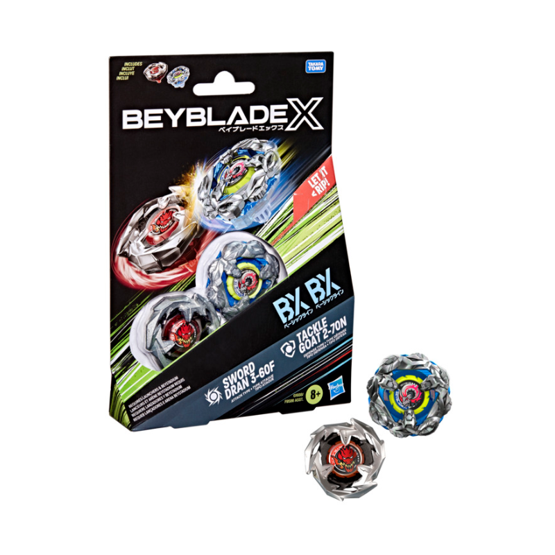Hasbro - Beyblade-X - Dual Pack - Sword Dran 3-60F & Tackle Goat 2-70N