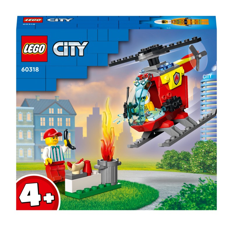 LEGO City Fire Helicopter Toy for Kids Age 4+ 60318