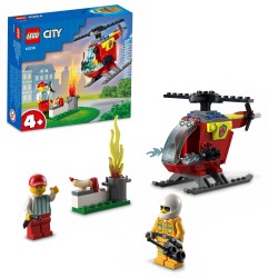 LEGO 60318 City Helicóptero de Bomberos, Juguete para Niños 4+ Años