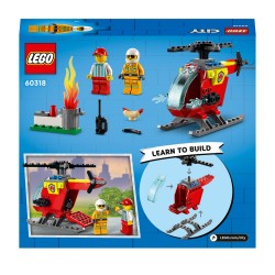 LEGO 60318 City Helicóptero de Bomberos, Juguete para Niños 4+ Años