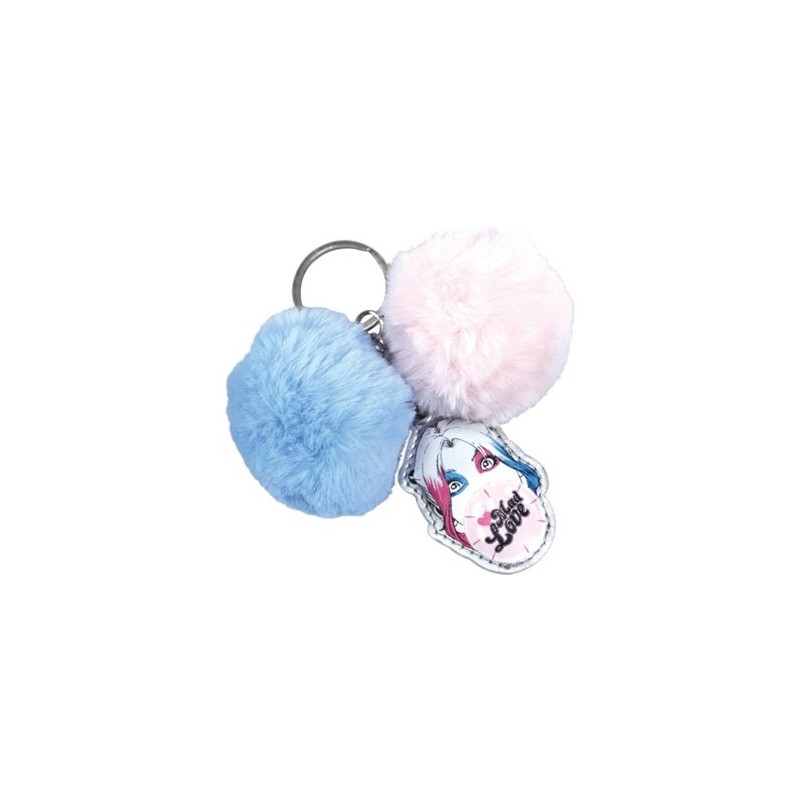 HALF MOON BAY - DC COMICS - KEYRING POM POM - HARLEY QUINN MAD LOVE
