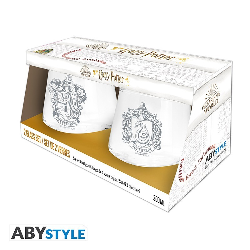 ABYSTYLE - HARRY POTTER - SET 2 BICCHIERI 300ML GRYFFINDOR & SLYTHERIN