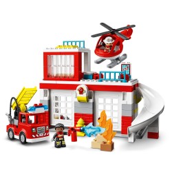 LEGO 10970 DUPLO Parque de Bomberos y Helicóptero, Juguetes para Niños