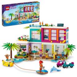 LEGO 41709 Friends Casa de Veraneo en la Playa, Casa de Muñecas con Piscina