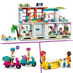 LEGO 41709 Friends Casa de Veraneo en la Playa, Casa de Muñecas con Piscina