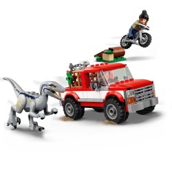 LEGO 76946 Jurassic World Captura de los Velocirraptores Blue y Beta, Dinosaurios de Juguete
