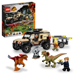 LEGO 76951 Jurassic World Transporte del Pyrorraptor y el Dilofosaurio de Juguete