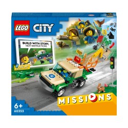 LEGO 60353 City Misiones de Rescate de Animales Salvajes, Juguete Interactivo y Digital