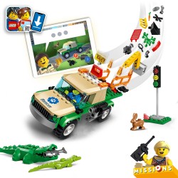 LEGO 60353 City Misiones de Rescate de Animales Salvajes, Juguete Interactivo y Digital
