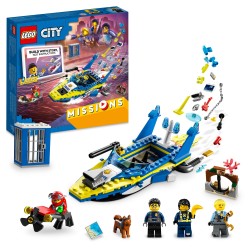 LEGO 60355 City Misiones de Investigación de la Policía Acuática, Juguete Interactivo y Digital
