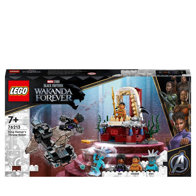 LEGO Marvel Avengers 76213 Marvel Sala del Trono del Rey Namor, Animales Marinos y Black Panther