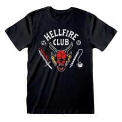 Heroes Inc. STRANGER THINGS - T-SHIRT - HELLFIRE CLUB LOGO BLACK Taglia L