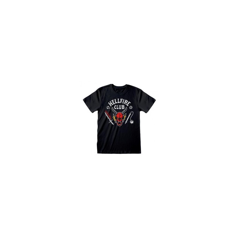 Heroes Inc. STRANGER THINGS - T-SHIRT - HELLFIRE CLUB LOGO BLACK Taglia L