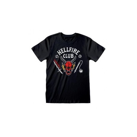 Heroes Inc. STRANGER THINGS - T-SHIRT - HELLFIRE CLUB LOGO BLACK Taglia L