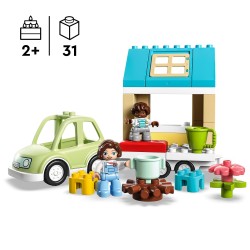 LEGO DUPLO 10986 Mi Ciudad Casa Familiar con Ruedas, Coche de Juguete para Niños