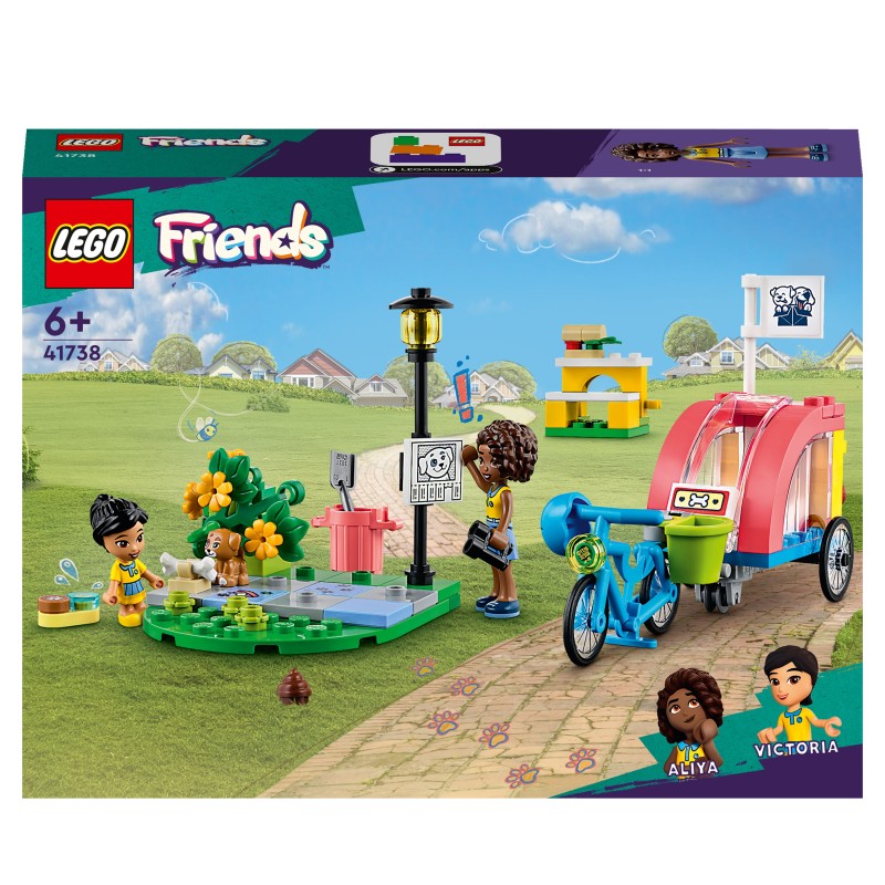 LEGO Friends 41738 Bici de Rescate Canino, Juguetes de Animales