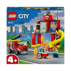 LEGO City 60375 Parque de Bomberos y Camión de Bomberos, Juguete Educativo
