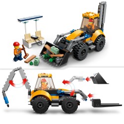 LEGO City 60385 Excavadora de Obra, Vehículo de Construcción de Juguete