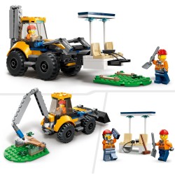 LEGO City 60385 Excavadora de Obra, Vehículo de Construcción de Juguete