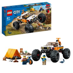 LEGO City 60387 Todoterreno 4x4 Aventurero, Coche de Juguete y Bicicletas