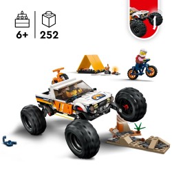 LEGO City 60387 Todoterreno 4x4 Aventurero, Coche de Juguete y Bicicletas