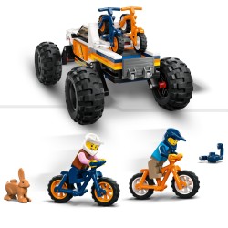 LEGO City 60387 Todoterreno 4x4 Aventurero, Coche de Juguete y Bicicletas